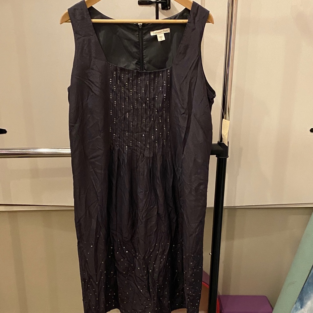 Coldwater Creek Black Sleeveless Midi Dress